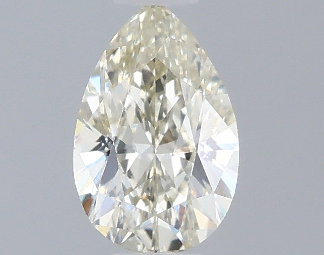 Actual 0.44 carat Light Yellow Pear lab-grown diamond