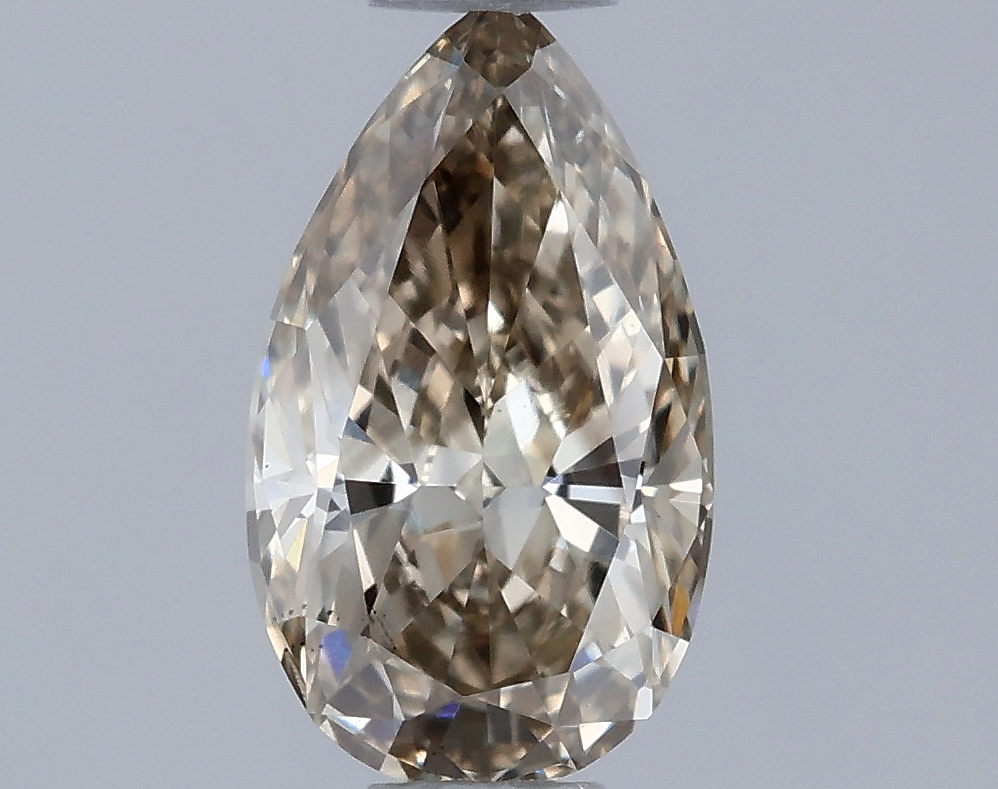 Actual 0.5 carat Light Brownish Yellow Pear lab-grown diamond
