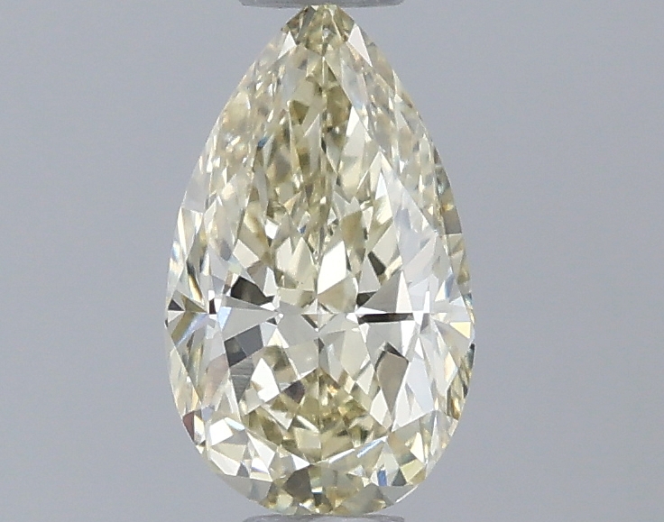 Actual 0.55 carat Light Yellow Pear lab-grown diamond