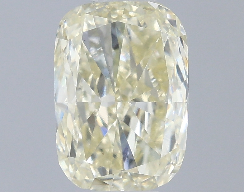 Actual 0.58 carat Light Yellow Cushion lab-grown diamond