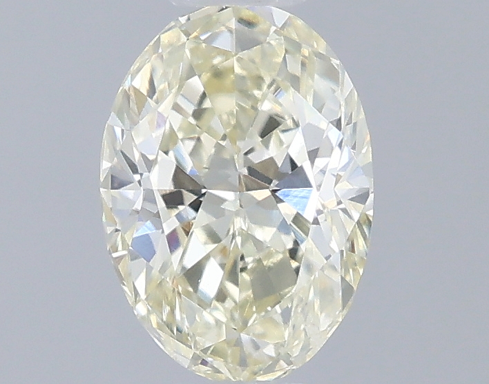 Actual 0.51 carat Very Light Yellow Oval lab-grown diamond
