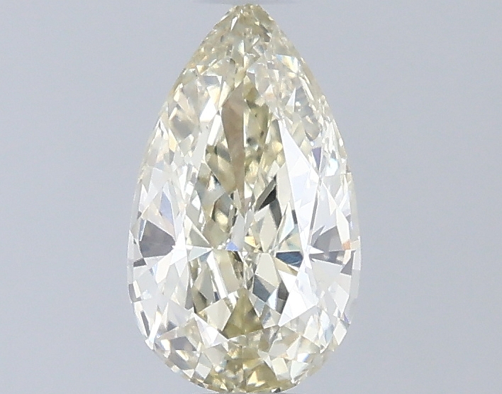 Actual 0.53 carat Very Light Yellow Pear lab-grown diamond