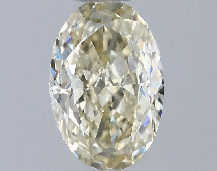 Actual 0.5 carat Light Yellow Oval lab-grown diamond