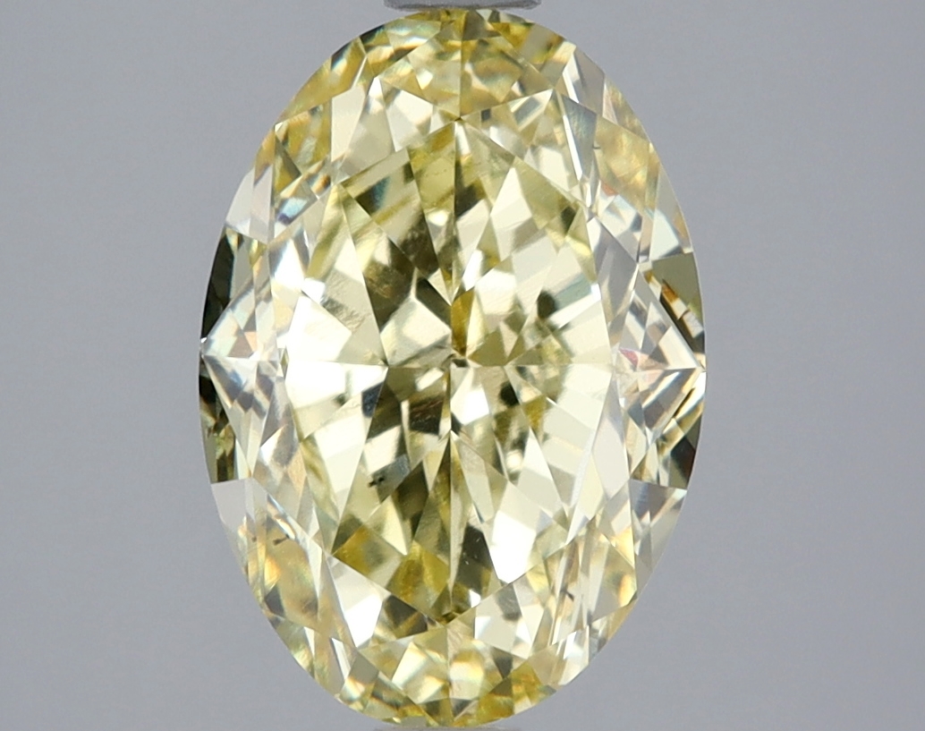 Actual 4.01 carat Fancy Intense Yellow Oval lab-grown diamond