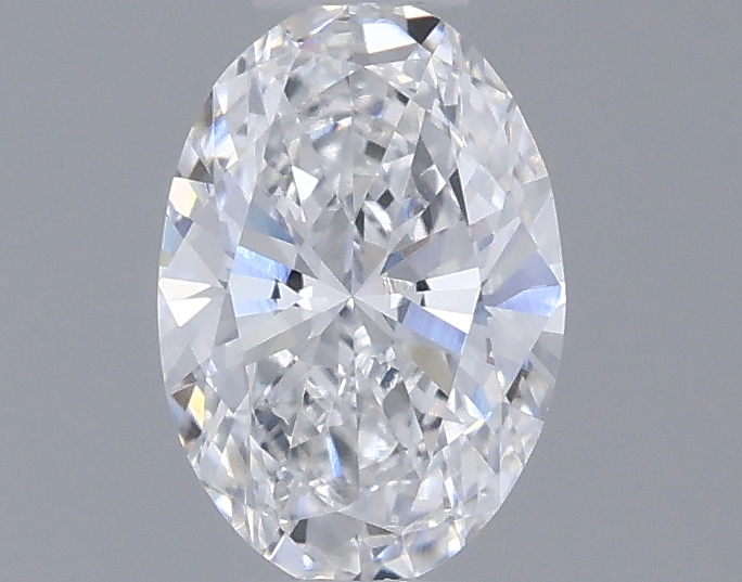 Actual 0.34 carat D Oval lab-grown diamond