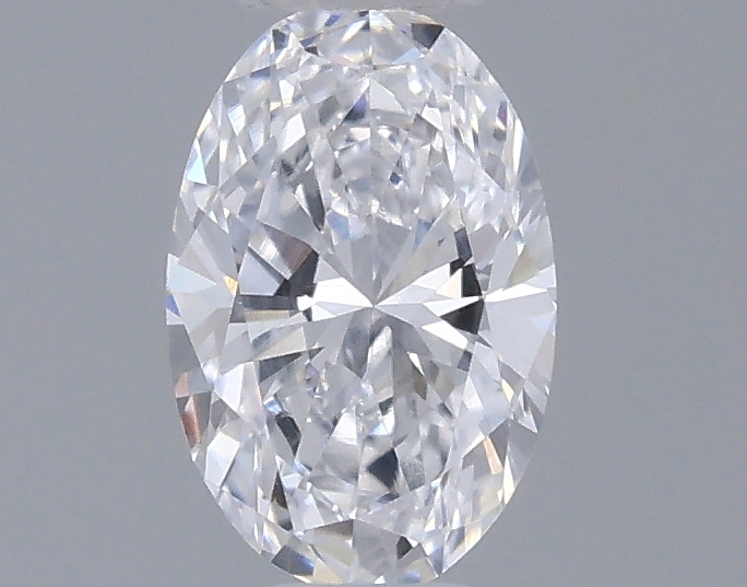 Actual 0.3 carat D Oval lab-grown diamond