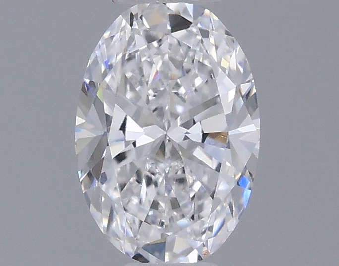 Actual 0.33 carat D Oval lab-grown diamond