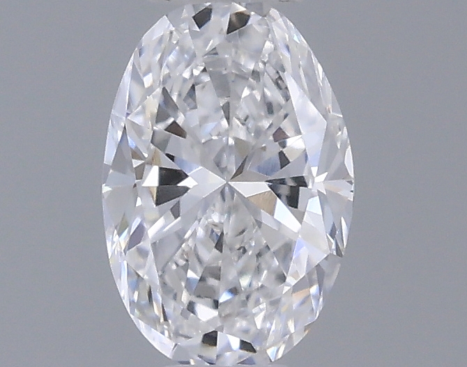 Actual 0.32 carat D Oval lab-grown diamond
