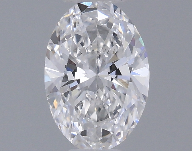 Actual 0.31 carat D Oval lab-grown diamond