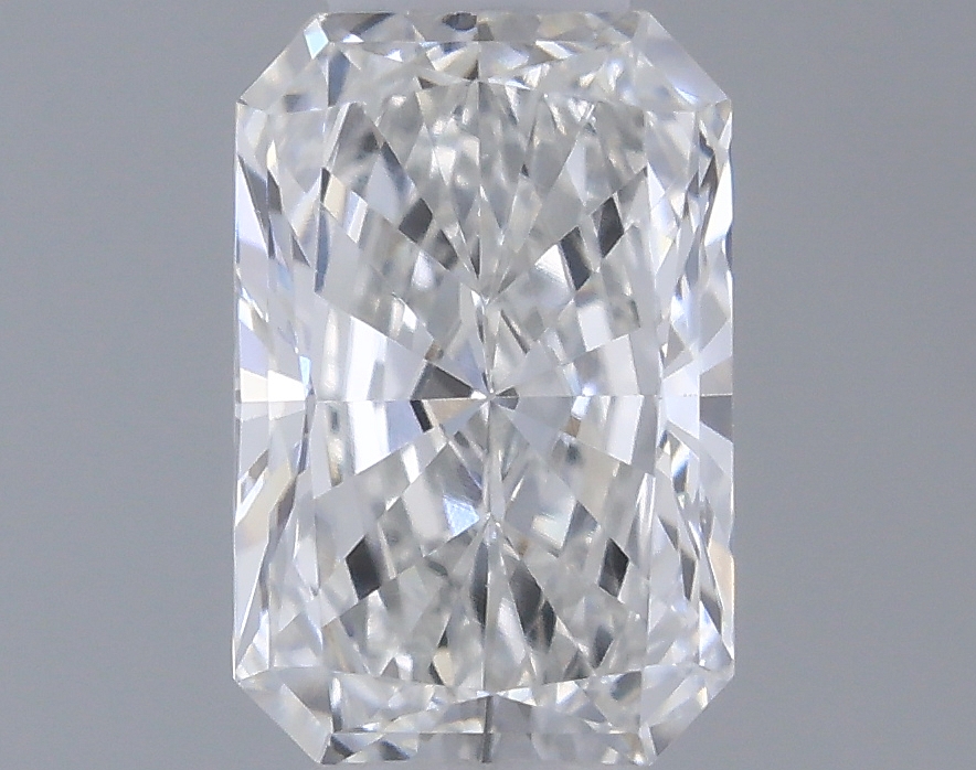Actual 0.36 carat E Radiant lab-grown diamond