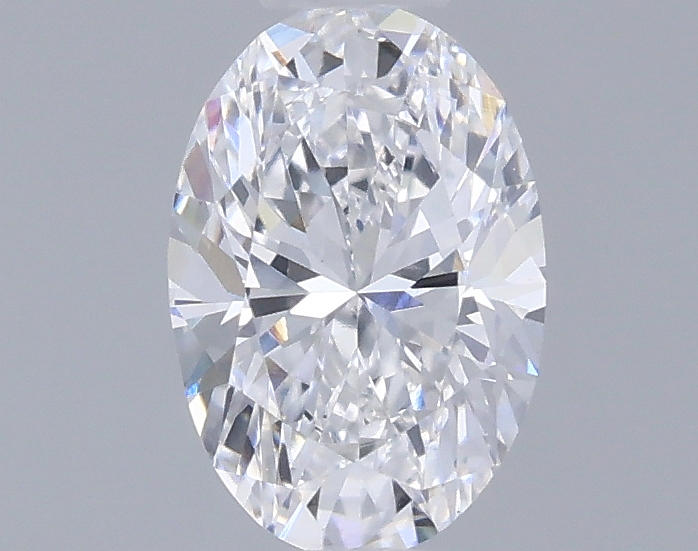 Actual 0.39 carat E Oval lab-grown diamond