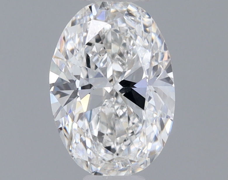 Actual 0.39 carat E Oval lab-grown diamond