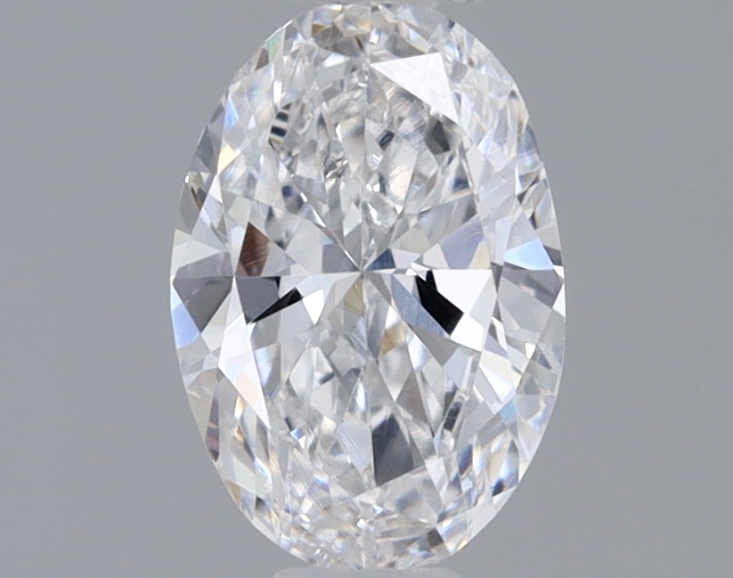 Actual 0.43 carat D Oval lab-grown diamond