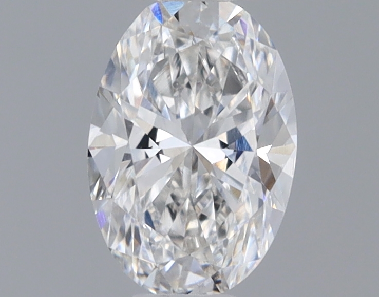Actual 0.38 carat E Oval lab-grown diamond
