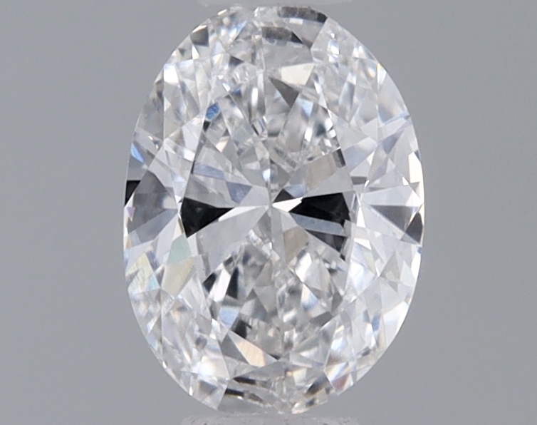 Actual 0.34 carat E Oval lab-grown diamond