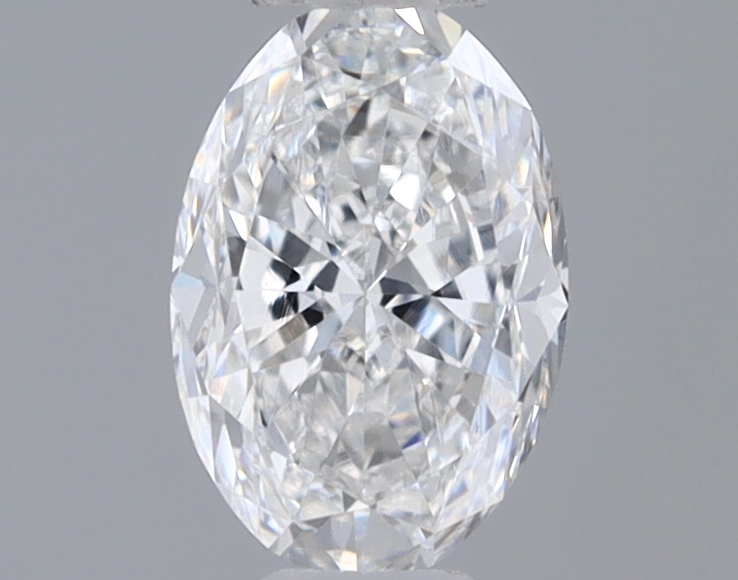 Actual 0.39 carat E Oval lab-grown diamond