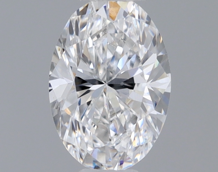 Actual 0.4 carat D Oval lab-grown diamond