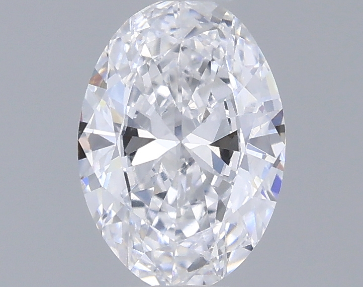Actual 0.38 carat D Oval lab-grown diamond