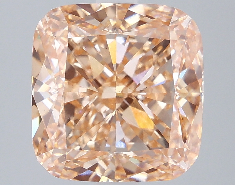 Actual 4.01 carat Fancy Intense Brownish Orange Cushion lab-grown diamond